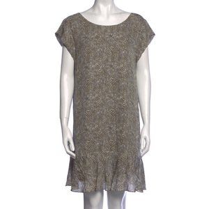 Joie Silk Snake Print Drop Waist Ruffle Dress in Olive Size XS